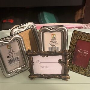 Decorative Mini Picture Frame Set in Silver and Gold